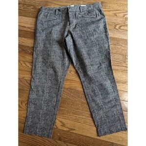 Gap Skinny Ankle Pants Womens Sz 16R Black White Stretch Midrise